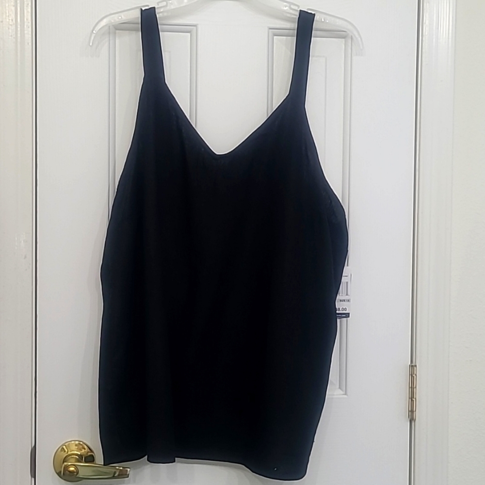 Angels Forever Young Black V-Neck Tank Top, 1X